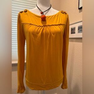 Anthpologie brand Mustard Long Sleeve Blouse